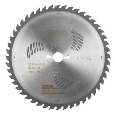 DeWalt Accessoires Cirkelzaagblad 315x30x48t, wisseltand, positief 10°, kerf 3,0mm - DT4332-QZ