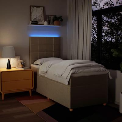 Boxspring met matras stof crèmekleurig 80x200 cm