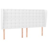 Hoofdbord met randen 163x23x118/128 cm kunstleer wit - thumbnail