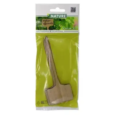 Plaatetiket bamboe 14.5 cm 5x Nature - Nature