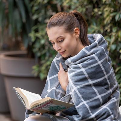 Coperta Riscaldata - Imetec - Coperta Riscaldata 150x110 cm - 6 Temperature - Tessuto Velluto e Sherpa Touch - Lavabile in lavatrice