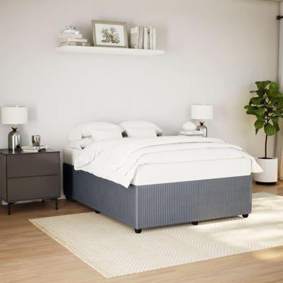 Bedframe zonder matras 140x190 cm fluweel donkergrijs