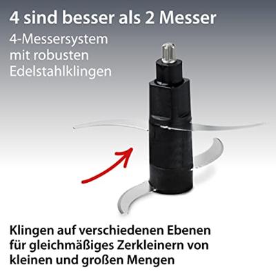 Elektrische multi-chopper - ADE - KEUKENGADGETS - 2 snelheden - 1,2 l - Zwart / roestvrij staal