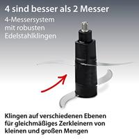 Elektrische multi-chopper - ADE - KEUKENGADGETS - 2 snelheden - 1,2 l - Zwart / roestvrij staal - thumbnail