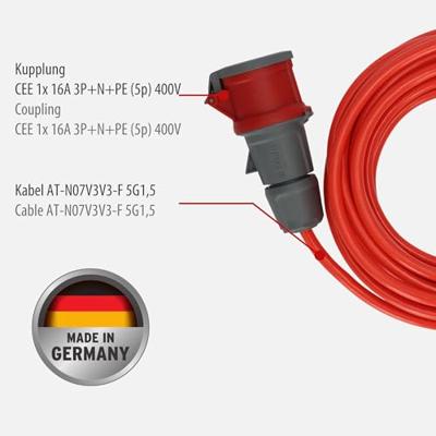 Brennenstuhl Bremaxx CEE verlengsnoer IP44 10m signaalrood AT-N07V3V3-F 5G1,5 - 1168580