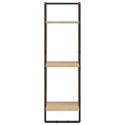 Wandrek 3-laags 30x25x100 cm bewerkt hout sonoma eikenkleurig