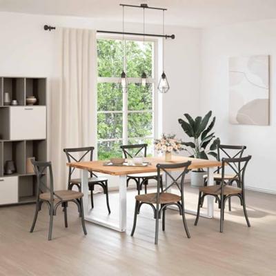 Eettafelpoten 2 st U-vormig 100x(72-73) cm staal wit