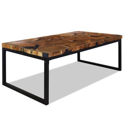 vidaXL Salontafel 110x60x40 cm teakhout en hars vidaXL Salontafel 110x60x40 cm teakhout en hars