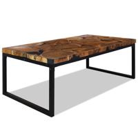 vidaXL Salontafel 110x60x40 cm teakhout en hars - thumbnail