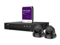 EtiamPro HD-videobewakingsset met 2x zwarte IP-camera's, 4-kanaals PoE netwerkrecorder (nvr) & 20m CAT6 kabels, 1TB harde schijf, uitbreidbaar met IP-camera's - thumbnail