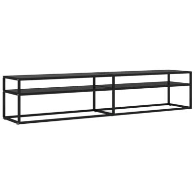 Tv-meubel 200x40x40,5 cm gehard glas zwart - thumbnail