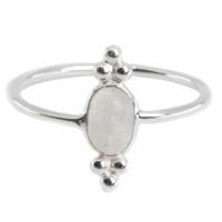 Edelsteen Ring Regenboog Maansteen - 925 Zilver - Fancy (Maat 17) - thumbnail