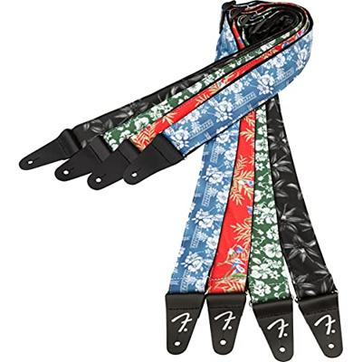 Fender Hawaiian Strap Red Floral gitaarband - thumbnail