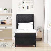 Boxspring bed met matras Zwart 80 x 200 cm Fluweel - thumbnail