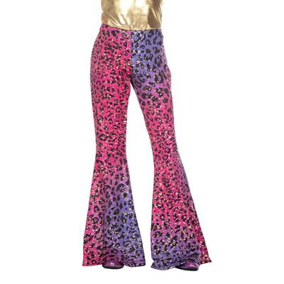 Hippiebroek Kind Panter Sparkle paars/roze