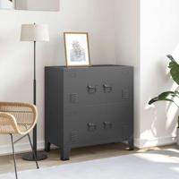 Opbergkast industrieel 75x40x80 cm staal antracietkleurig - thumbnail