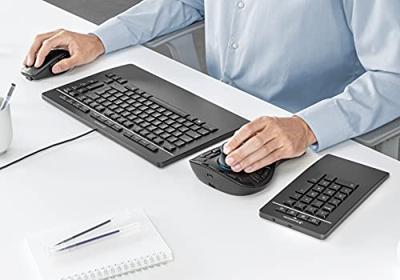 3Dconnexion Keyboard Pro with Numpad toetsenbord Kantoor USB + RF Wireless + Bluetooth QWERTY US International Zwart