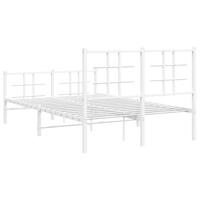Bedframe met hoofd- en voeteneinde metaal wit 120x200 cm - thumbnail