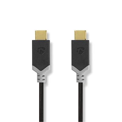 USB-Kabel | USB 3.2 Gen 1 | USB-C Male | USB-C Male | 5 Gbps | Verguld | 2.00 m | Rond | PVC | Zwart