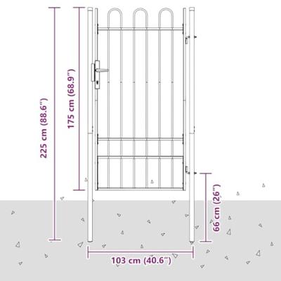 Hekpoort Grijs 100 x 175 cm Poedercoated staal