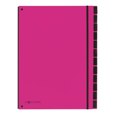 Sorteermap Pagna Trend A4 12 tabs donkerroze