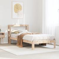 Bedframe met hoofdbord massief grenenhout 100x200 cm - thumbnail