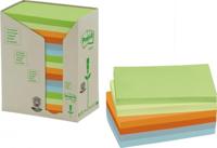 Post-it recycled notes Nature, 100 vel, ft 76 x 127 mm, pak van 16 blokken, geassorteerde kleuren - thumbnail
