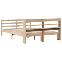 Bedframe met hoofdbord massief grenenhout 150x200 cm - thumbnail