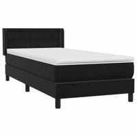 Boxspring met matras fluweel zwart 90x210 cm - thumbnail