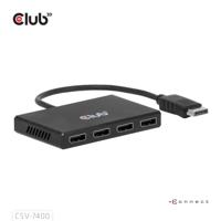Club 3D displayport quad monitor hub mst 4x 4k30hz displayport splitter (zwart) - thumbnail