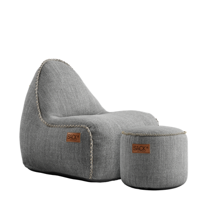 Cobana Junior Lounge Chair & Pouf - Light Grey