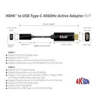 Club 3D HDMI to USB Type-C 4K60Hz Active Adapter M/F - thumbnail