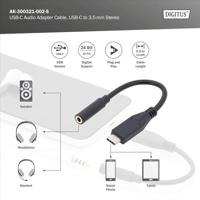 Digitus Audio Adapterkabel [1x USB-C stekker - 1x Jackplug female 3,5 mm] AK-300321-002-S 20.00 cm Flexibel - thumbnail