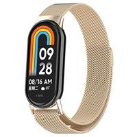 By Qubix - Milanese band - Vintage goud - Compatible met Xiaomi Smart Band 8 & 9 - Compatible Xiaomi bandje - thumbnail