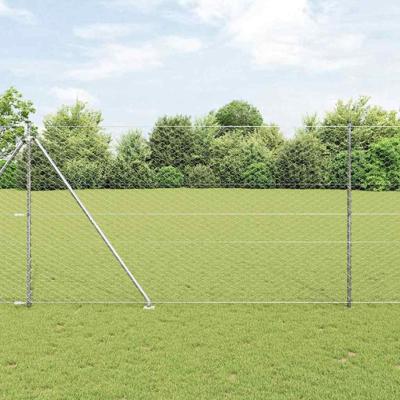 VidaXL Afrasteringspaal zilver 10 x 1,6 m (50 mm gaas) staal