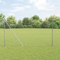 VidaXL Afrasteringspaal zilver 10 x 1,6 m (50 mm gaas) staal - thumbnail
