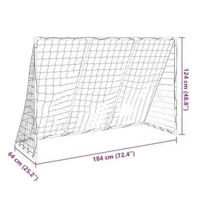 VidaXL Kindervoetbaldoel met ballen 2-in-1 184x64x124 cm wit VidaXL Kindervoetbaldoel met ballen 2-in-1 184x64x124 cm wit