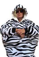Draagbare deken met capuchon & mouwen - zebraprint - thumbnail