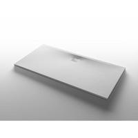 Nemo Stock Taurus douchebak 180x90x3cm met afdekplaatje inox mineraalcomposiet steenstructuur wit M07860U500 - thumbnail