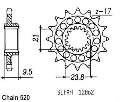 ESJOT Sprocket 520 15z standard