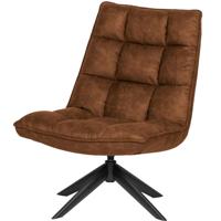 WOOOD Draaifauteuil 'Jouke' PU leder, kleur Cognac - thumbnail