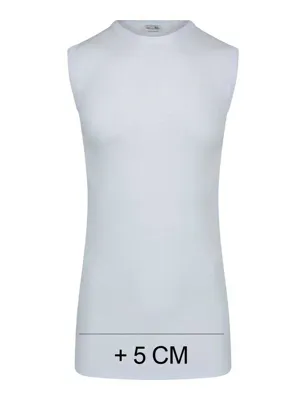 Heren mouwloos shirt katoen Extra lang - Shirt zonder mouwen - wit en zwart Ondershirt