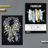 Mixed mediapapier canson graduate 240gr a4 zwart - thumbnail