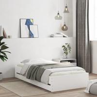 Bedframe met lades bewerkt hout wit 75x190 cm - thumbnail
