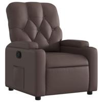 Fauteuil verstelbaar kunstleer bruin - thumbnail
