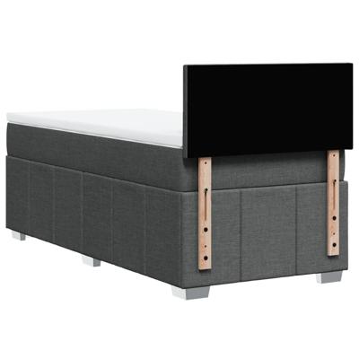 Boxspring met matras stof donkergrijs 120x200 cm - thumbnail