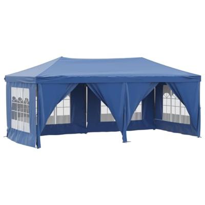 Partytent inklapbaar met zijwanden 3x6 m blauw - thumbnail