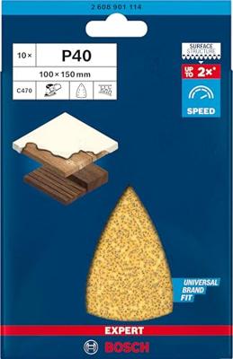 Bosch Accessories EXPERT C470 2608901114 Schuurnet voor multischuurmachine Geperforeerd Korrelgrootte (num) 40 (l x b) 150 mm x 100 mm 10 stuk(s) Bosch Accessories EXPERT C470 2608901114 Schuurnet voor multischuurmachine Geperforeerd Korrelgrootte (num) 40 (l x b) 150 mm x 100 mm 10 stuk(s)