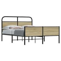 Bedframe zonder matras bewerkt hout sonoma eikenkleur 135x190cm - thumbnail