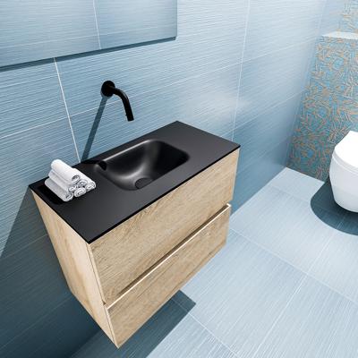 MONDIAZ ADA 60cm toiletmeubel washed oak. LEX wastafel urban midden zonder kraangat